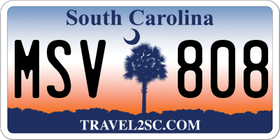 SC license plate MSV808