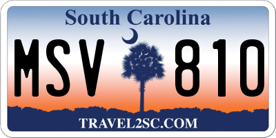 SC license plate MSV810
