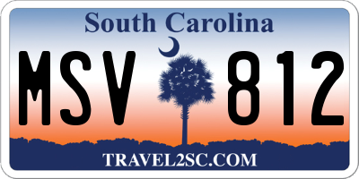 SC license plate MSV812