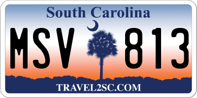 SC license plate MSV813