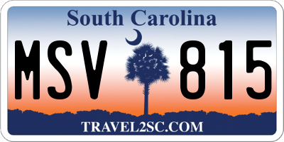 SC license plate MSV815