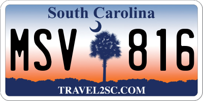 SC license plate MSV816