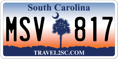 SC license plate MSV817
