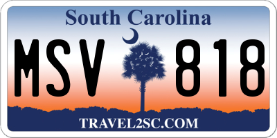 SC license plate MSV818