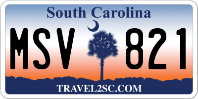 SC license plate MSV821