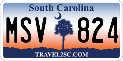 SC license plate MSV824