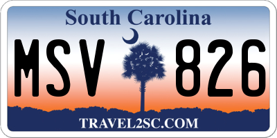 SC license plate MSV826