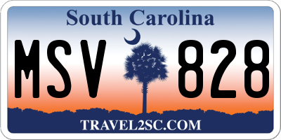 SC license plate MSV828