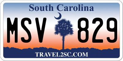 SC license plate MSV829