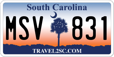 SC license plate MSV831