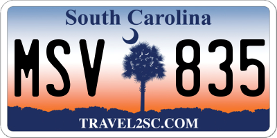 SC license plate MSV835
