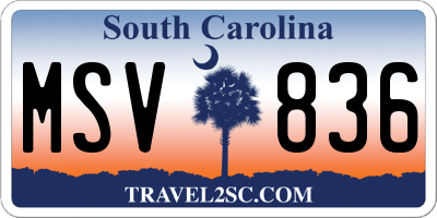 SC license plate MSV836