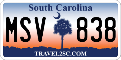 SC license plate MSV838