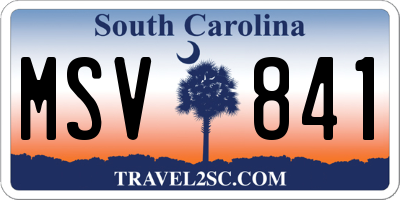 SC license plate MSV841