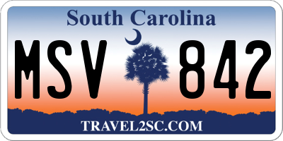 SC license plate MSV842