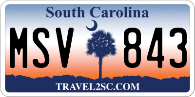 SC license plate MSV843