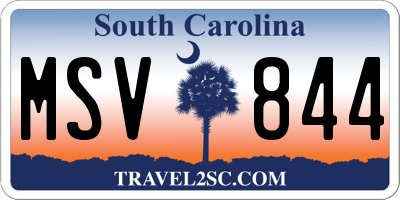 SC license plate MSV844