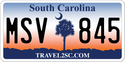 SC license plate MSV845