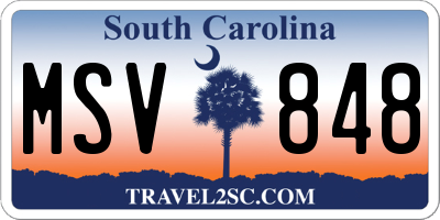 SC license plate MSV848