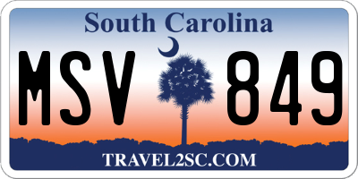 SC license plate MSV849