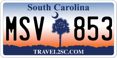 SC license plate MSV853