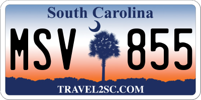 SC license plate MSV855