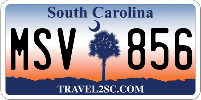 SC license plate MSV856