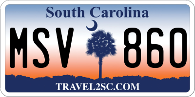 SC license plate MSV860