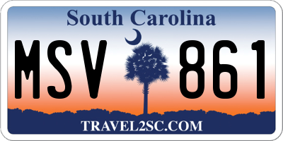 SC license plate MSV861