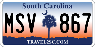 SC license plate MSV867