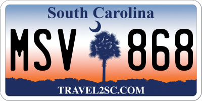 SC license plate MSV868