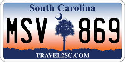SC license plate MSV869