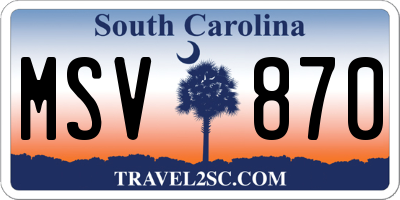 SC license plate MSV870