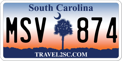 SC license plate MSV874