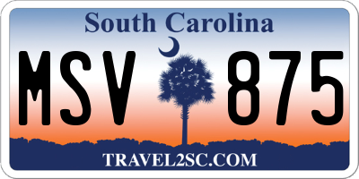 SC license plate MSV875
