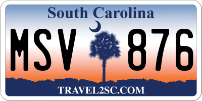 SC license plate MSV876