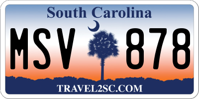 SC license plate MSV878