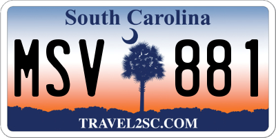 SC license plate MSV881