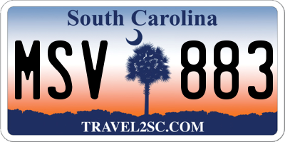 SC license plate MSV883