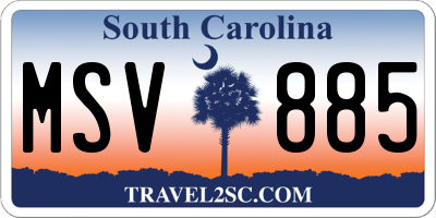 SC license plate MSV885