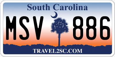 SC license plate MSV886
