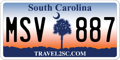 SC license plate MSV887