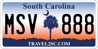 SC license plate MSV888