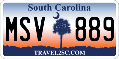 SC license plate MSV889