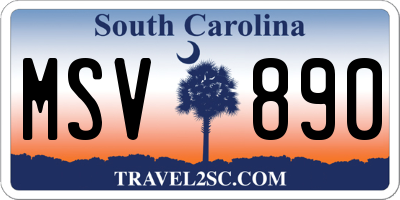 SC license plate MSV890
