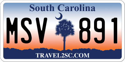 SC license plate MSV891
