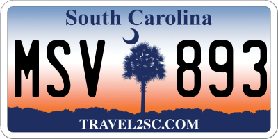 SC license plate MSV893