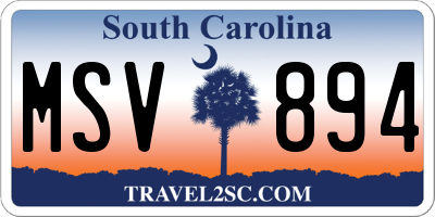 SC license plate MSV894