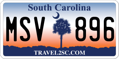 SC license plate MSV896
