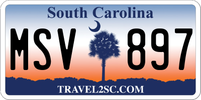 SC license plate MSV897